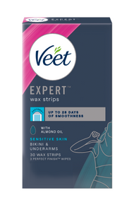 Expert  Cold Wax Strips for Sensitive Skin - Bikini & Underarm, 30 strips