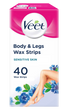 Body & Legs Cold Wax Strips for Sensitive Skin, Pack of 40