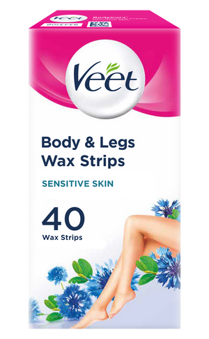 Body & Legs Cold Wax Strips for Sensitive Skin, Pack of 40