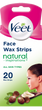 Face Cold Wax Strips Natural Inspirations for all Skin Types, Pack of 20
