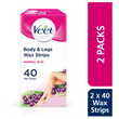 Body & Legs Cold Wax Strips for Normal Skin, Pack of 80