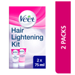 Veet Hair Lightening Cream for Face and Body 2 x 75 ml, x2 Bundle